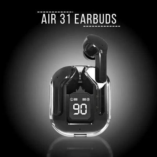 Air 31 TWS Transparent Earbuds Color Black, LED Digital Display, Bluetooth 5.3, Noise Cancellation
